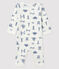 Dors-bien sans pieds Paris bébé en côte blanc MARSHMALLOW/bleu MAJOR