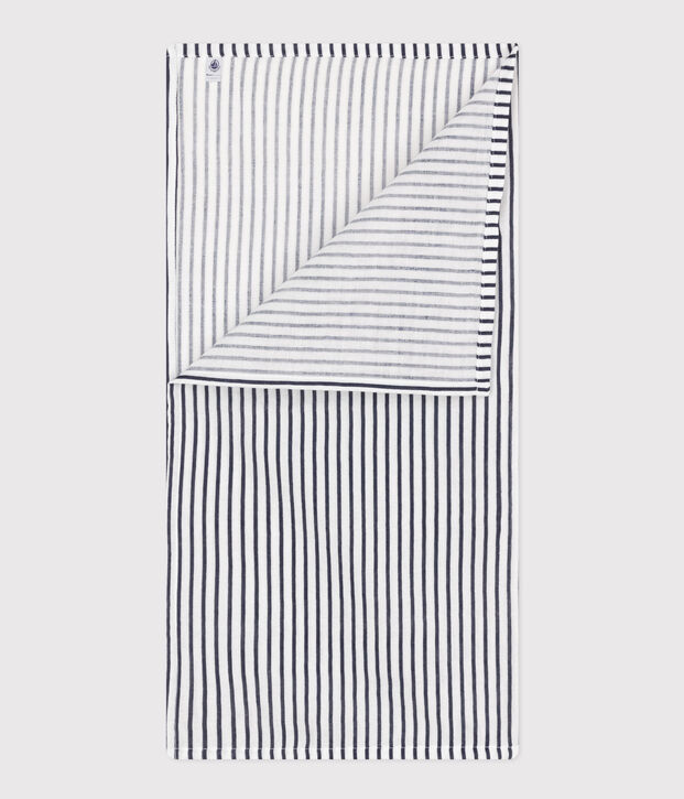 LANGE MARINIERE B&Eacute;B&Eacute; EN GAZE DE COTON blanc/bleu