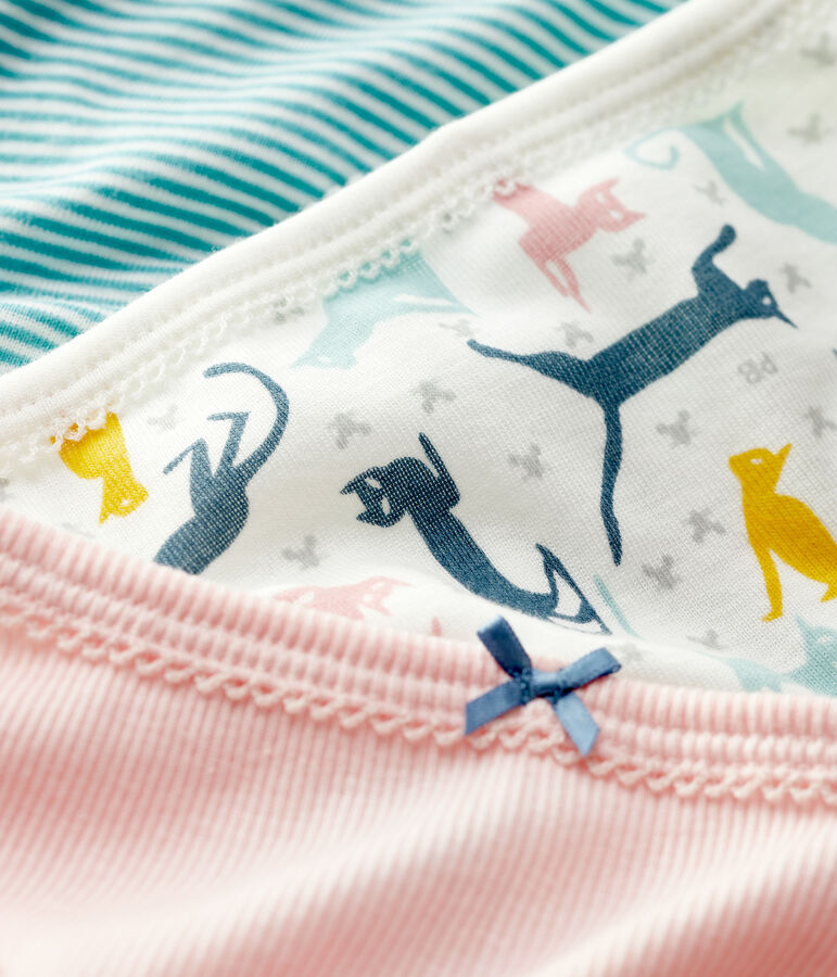 Lot de 3 culottes petite fille en coton et lyocell multicouleur