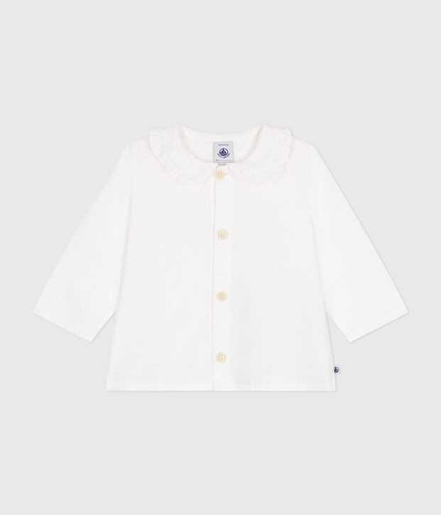 Blouse en coton piqu&eacute; b&eacute;b&eacute; blanc