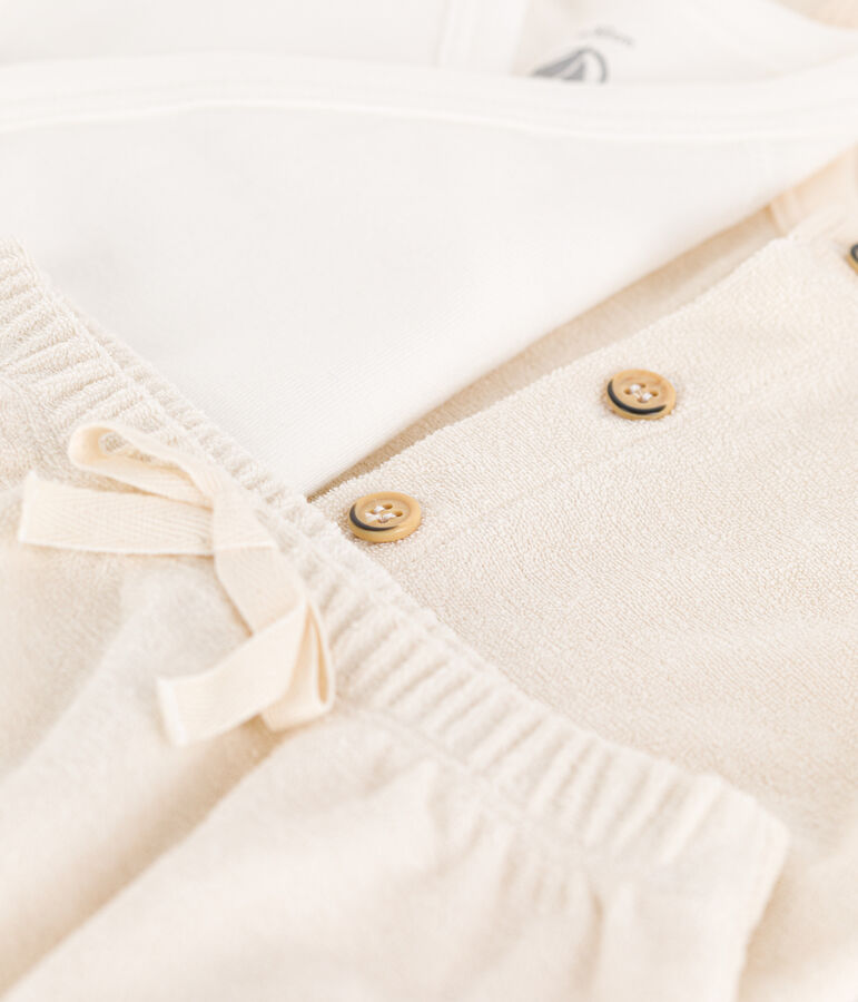 Ensemble en bouclette &eacute;ponge b&eacute;b&eacute; &eacute;cru AVALANCHE