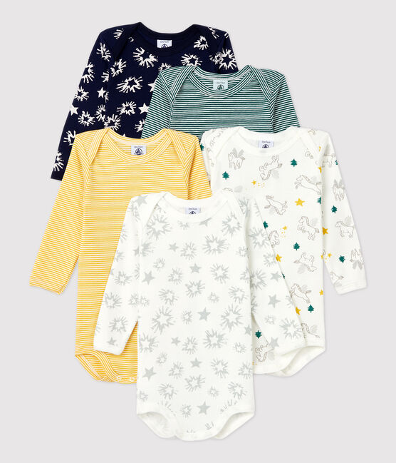 Lot de 5 bodies manches longues étoiles bébé en coton variante 1
