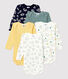 Lot de 5 bodies manches longues étoiles bébé en coton