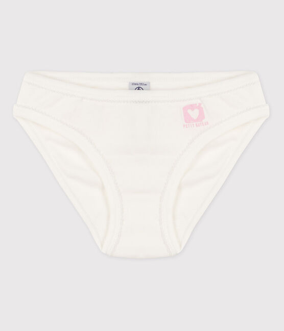 Culotte petite fille en coton blanc ECUME