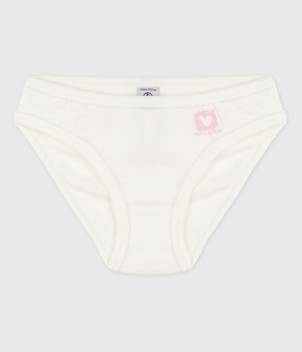 Culotte petite fille en coton blanc