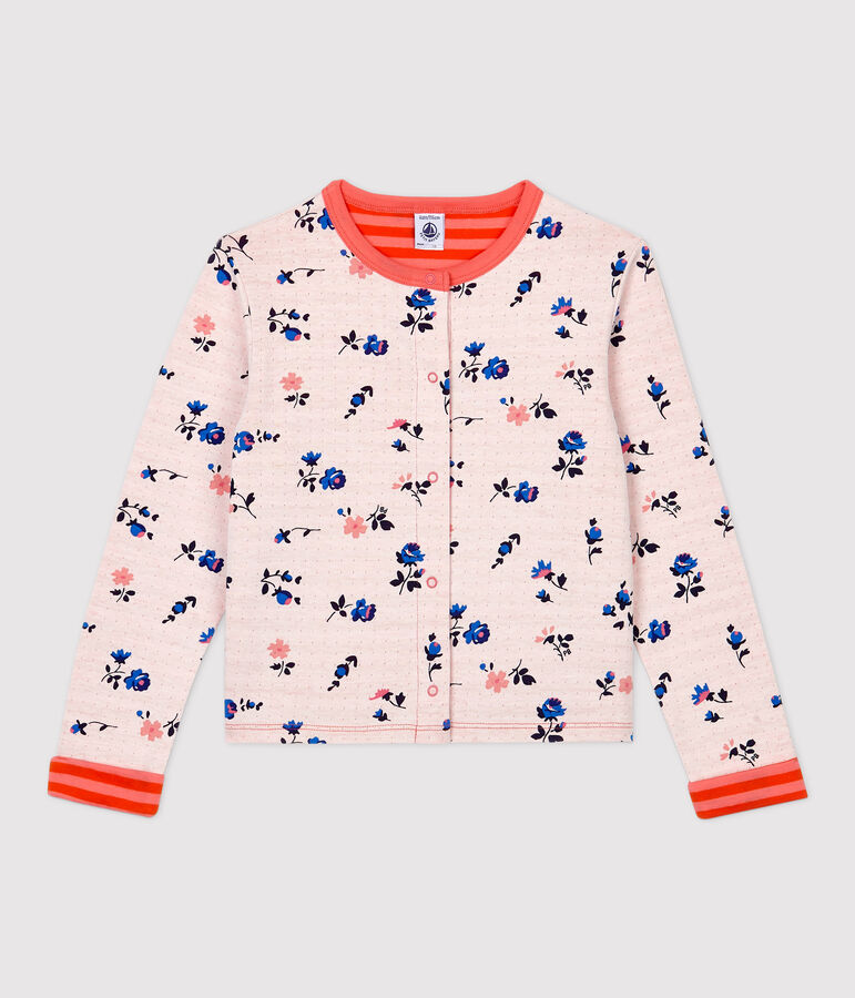 Cardigan en tubique enfant fille blanc/multicouleur