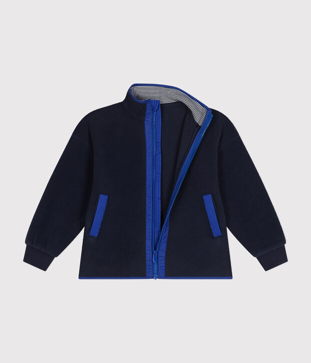 Veste zipp&eacute;e en polaire enfant jour gar&ccedil;on bleu marine