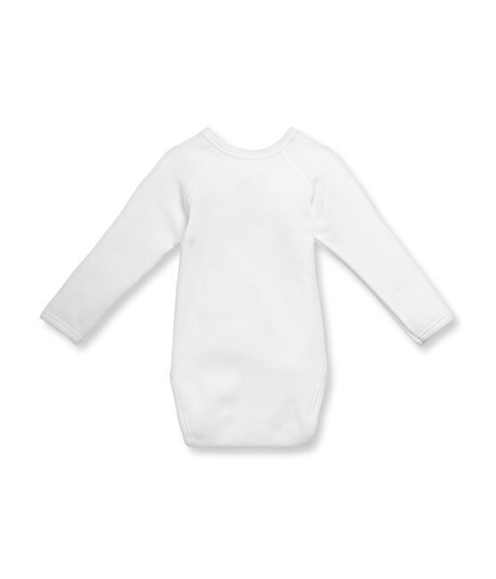 Body naissance manches longues bébé mixte en coton gratté blanc Ecume