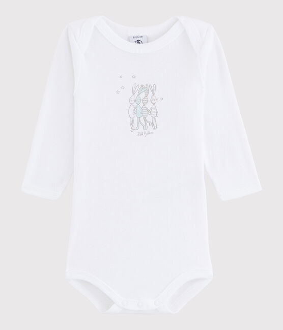 Body manches longues bébé fille-garçon blanc ECUME