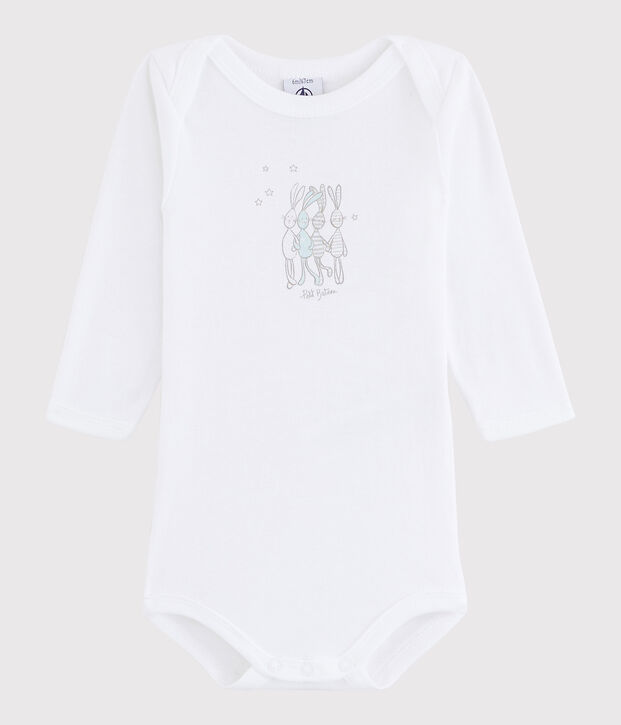 Body manches longues b&eacute;b&eacute; fille-gar&ccedil;on blanc