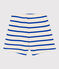Short bébé en maille côtelée rayée bleu AVALANCHE/blanc PERSE