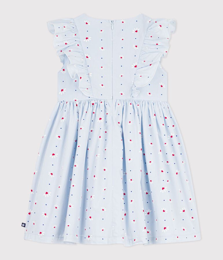 Robe enfant sans manche en coton bleu FRAICHEUR/blanc MULTICO