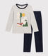 Pyjama uni en velours enfant