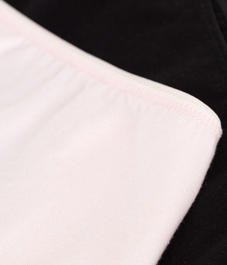 Lot de 2 shorties femme en coton et &eacute;lasthanne unis variante 1