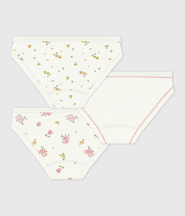 Lot de culottes enfant en coton imprim&eacute; fleuri multicouleur