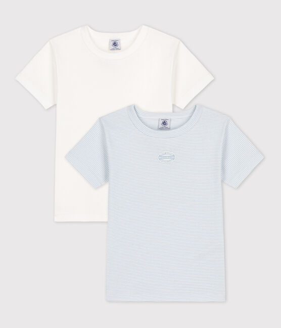 Lot de 2 tee-shirts manches courtes milleraies petit garçon en coton variante 1