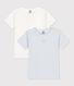 Lot de 2 tee-shirts manches courtes milleraies petit garçon en coton