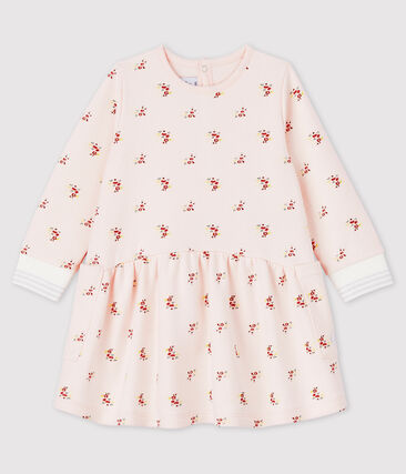 PETIT BATEAU - Robe manches longues en molleton bébé fille
