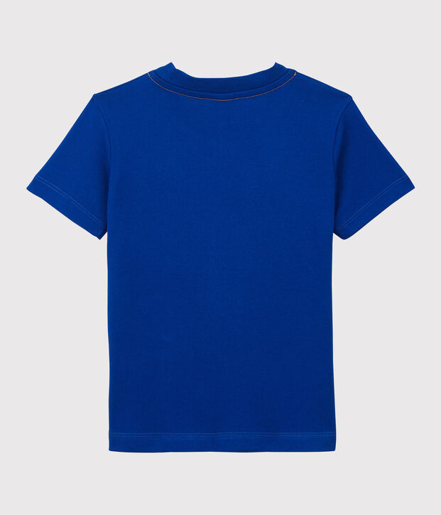 Tee-shirt manches courtes en jersey enfant gar&ccedil;on bleu