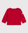 Pull marin bébé en laine et coton uni rouge POMPEI