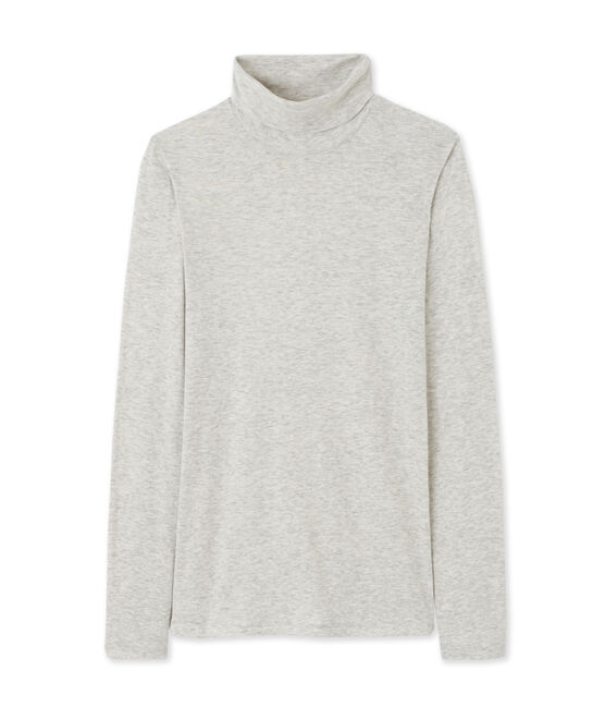 Sous pull femme en coton léger gris BELUGA CHINE