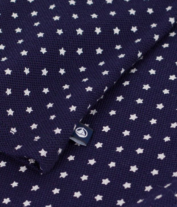 Polo b&eacute;b&eacute; en coton &agrave; manches courtes imprim&eacute; bateaux bleu/blanc