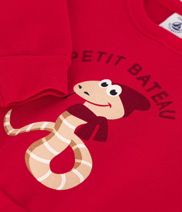 Sweatshirt en molleton b&eacute;b&eacute; rouge