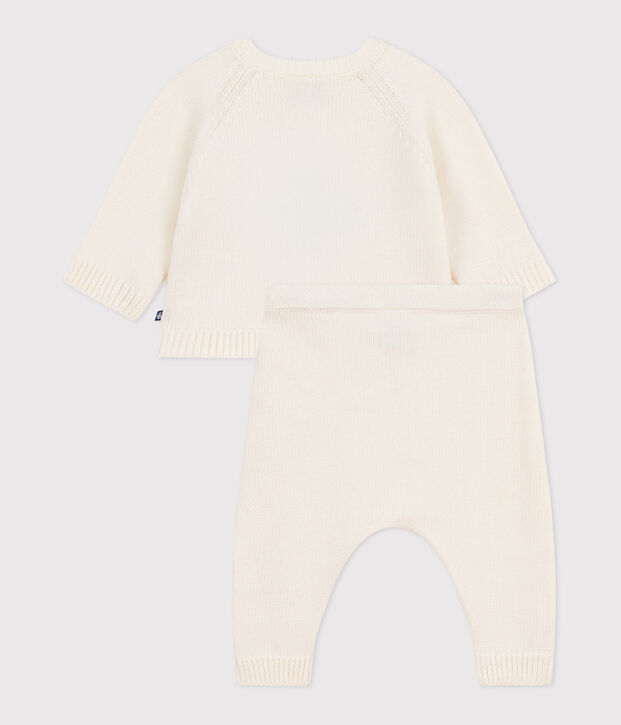 Ensemble 2 pi&egrave;ces b&eacute;b&eacute; en tricot, imprim&eacute; pingouin blanc/multicouleur