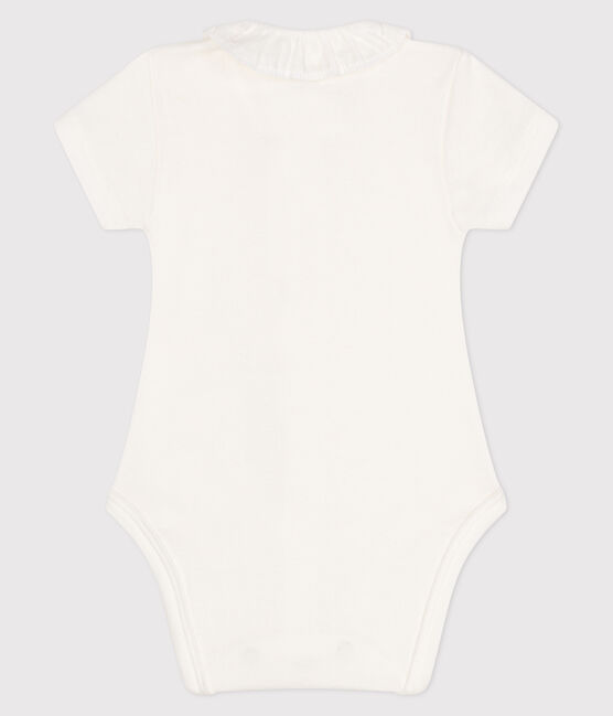 Body manches courtes à collerette bébé blanc MARSHMALLOW