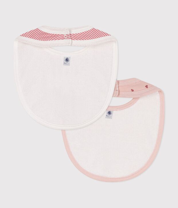 Lots de deux bavoirs b&eacute;b&eacute; en coton multicouleur