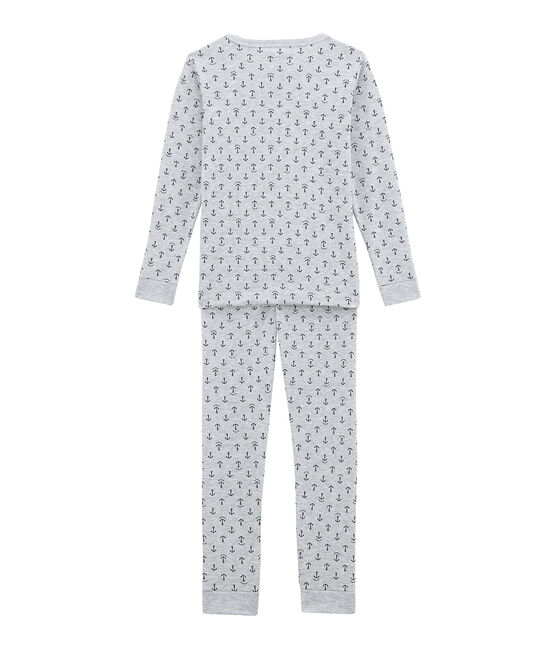 Pyjama petit garçon coupe ajustée gris POUSSIERE/bleu MEDIEVAL