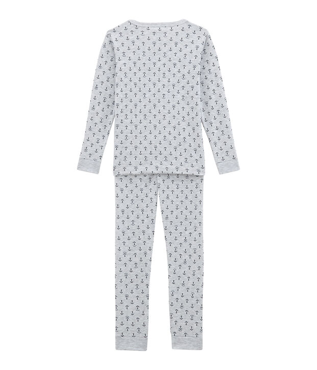 Pyjama petit gar&ccedil;on coupe ajust&eacute;e gris/bleu