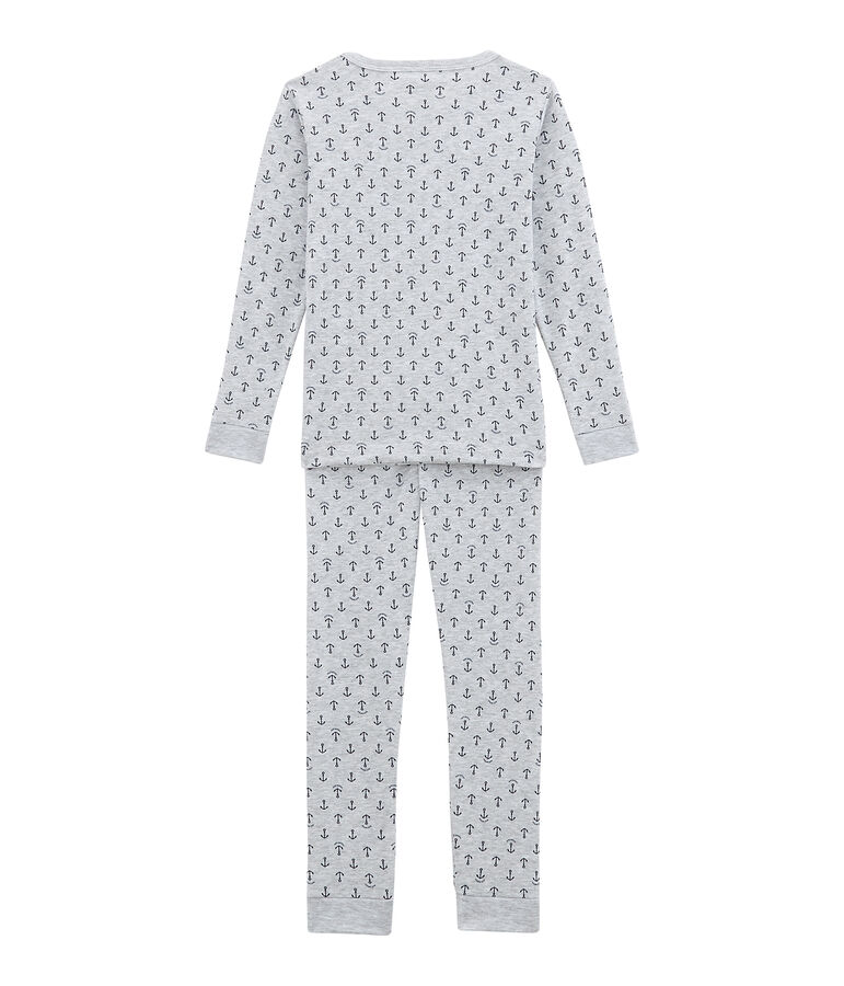 Pyjama petit gar&ccedil;on coupe ajust&eacute;e gris/bleu