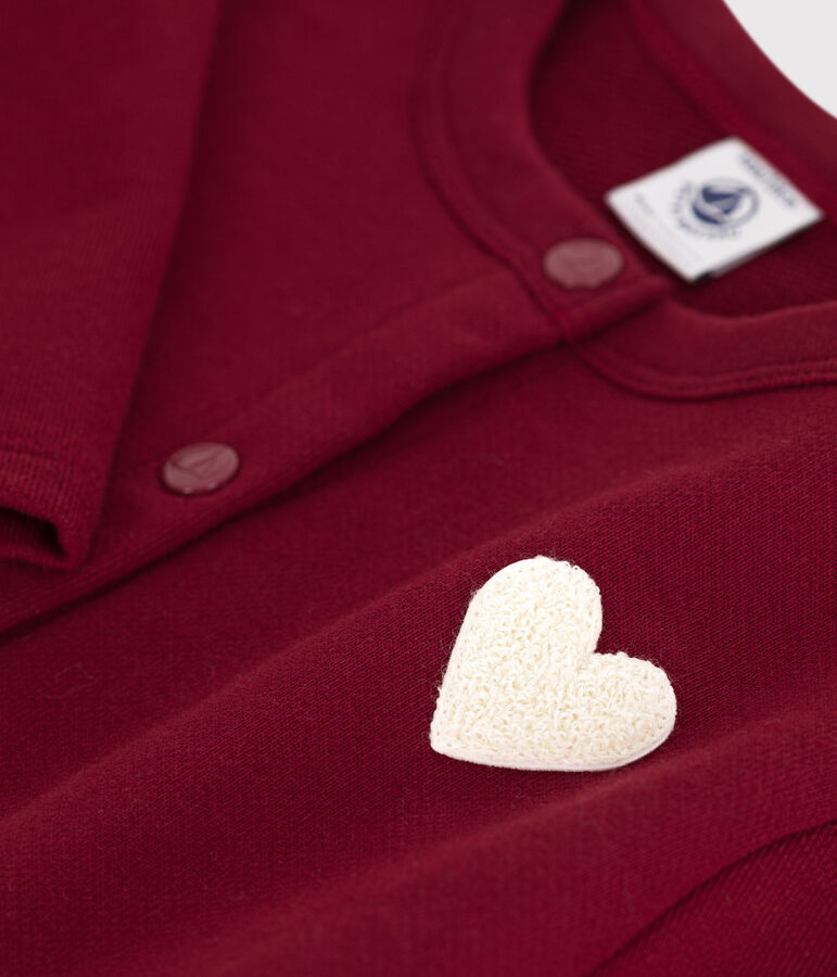 Cardigan en molleton enfant fille rouge AMARANTE