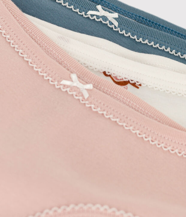 Lot de 3 culottes oiseau petite fille en coton multicouleur