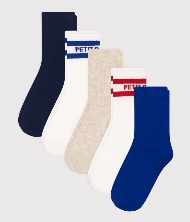 5 paires de chaussettes enfant en coton sport multicouleur