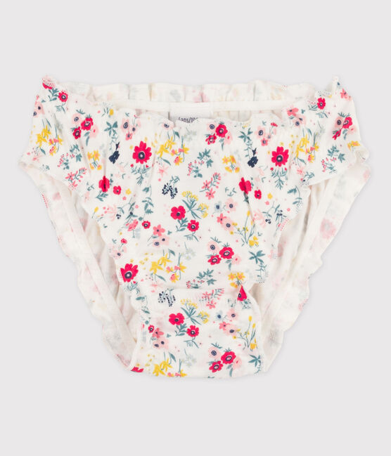 Culotte petite fille en coton blanc MARSHMALLOW/blanc MULTICO