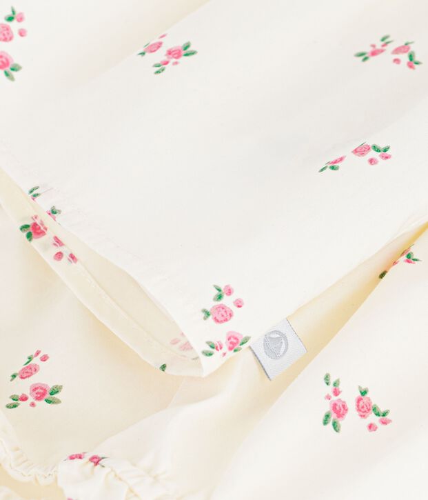 Ensemble 2 pi&egrave;ces b&eacute;b&eacute; en coton, blouse et bloomer imprim&eacute;s fleurs &eacute;cru/multicouleur