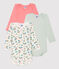 Lot de 3 bodies manches longues fleurs bébé fille en coton biologique variante 1
