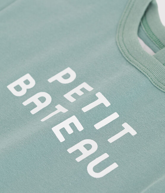T-shirt bébé en coton à manches courtes uni vert PAUL