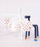 Ensemble bébé 3 pièces cache-coeur imprimé cœurs en coton blanc MARSHMALLOW/rouge TERKUIT