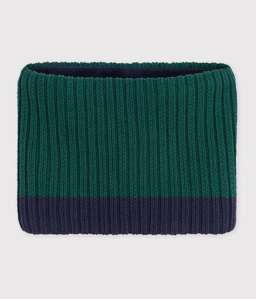 Snood enfant en tricot bicolore doublé polaire