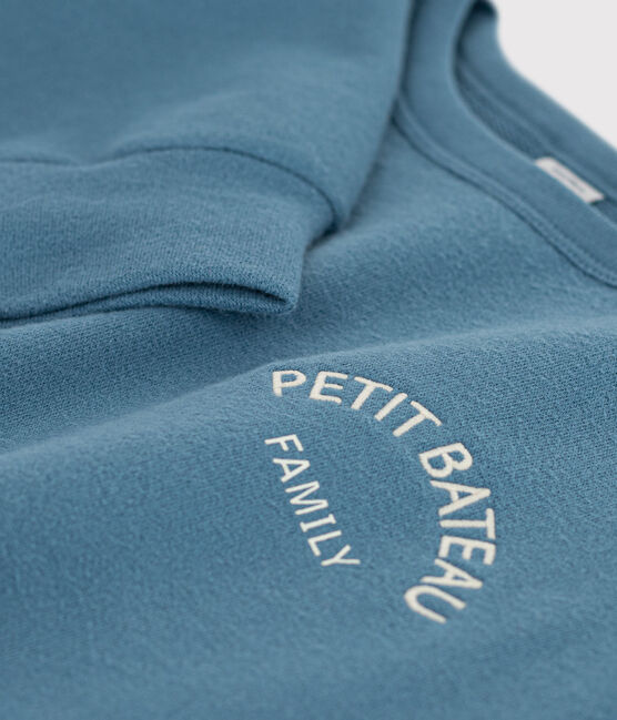 Sweatshirt en molleton enfant fille / garçon bleu LAVIS