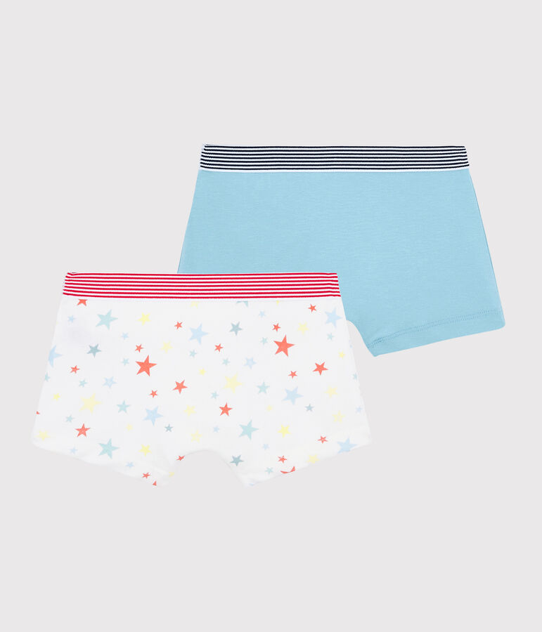 Lot de 2 boxers &eacute;toiles multico petit gar&ccedil;on en coton biologique multicouleur