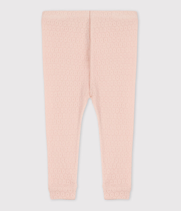 Legging b&eacute;b&eacute; en coton ajour&eacute; rose SALINE