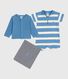 Ensemble bébé deux pièces en coton cardigan uni et combicourte