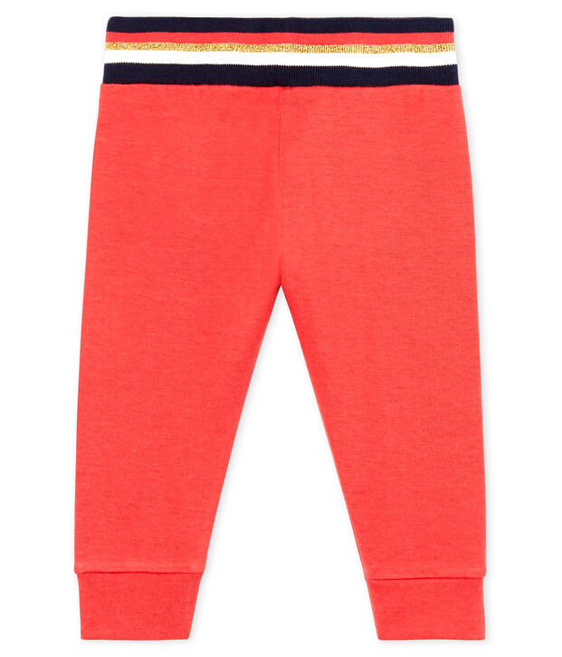 Pantalon b&eacute;b&eacute; fille en tubique rouge