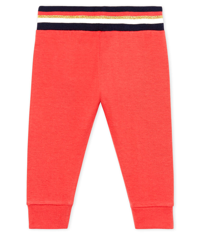 Pantalon b&eacute;b&eacute; fille en tubique rouge