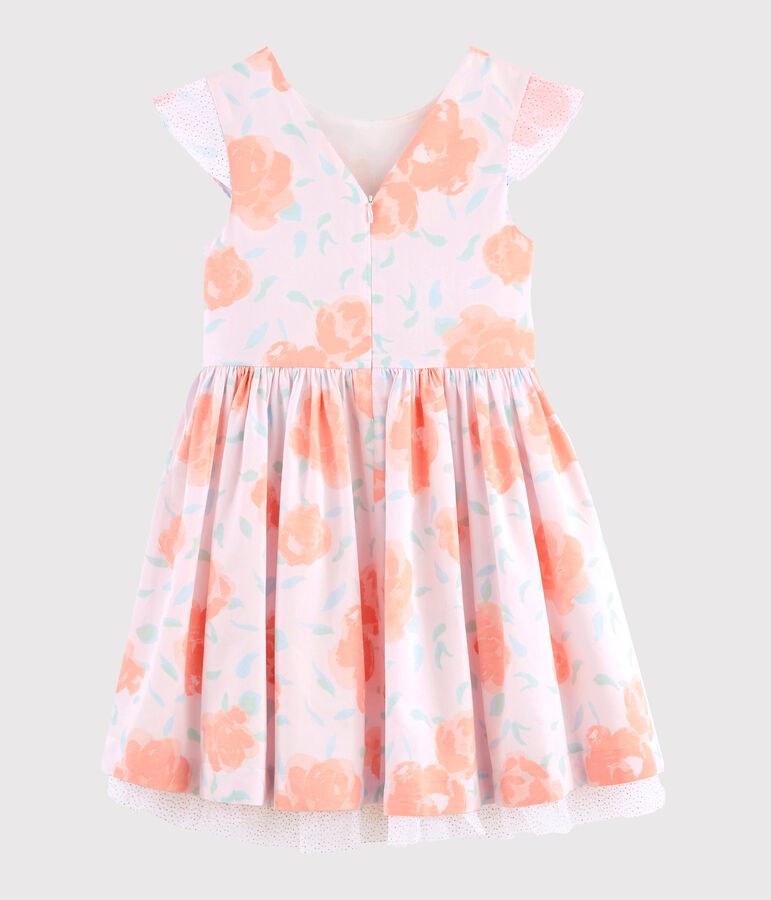 Robe de c&eacute;r&eacute;monie enfant fille rose VIENNE/blanc MULTICO