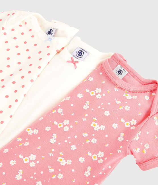 Lot de 3 bodies manches courtes printanier bébé fille variante 1